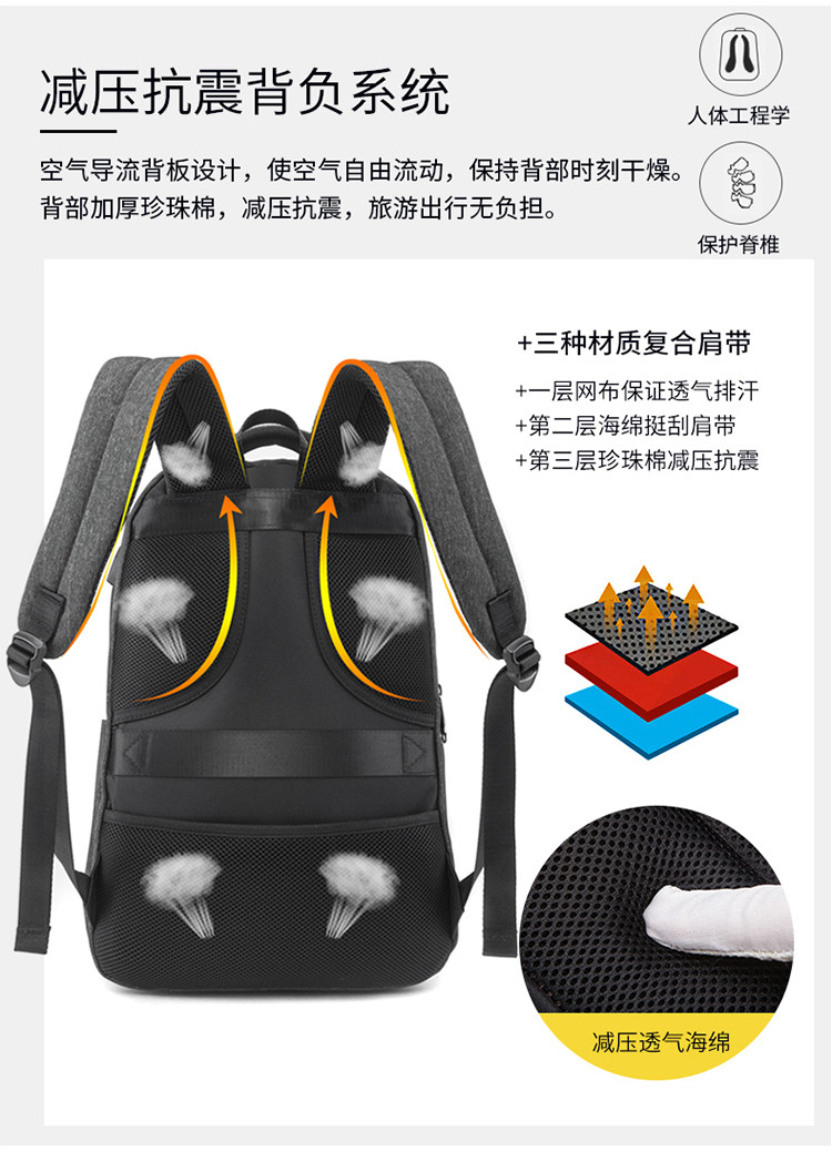 SWEGEAR+ 双肩背包男士商务电脑包韩版新款学生书包旅游休闲潮流时尚5303