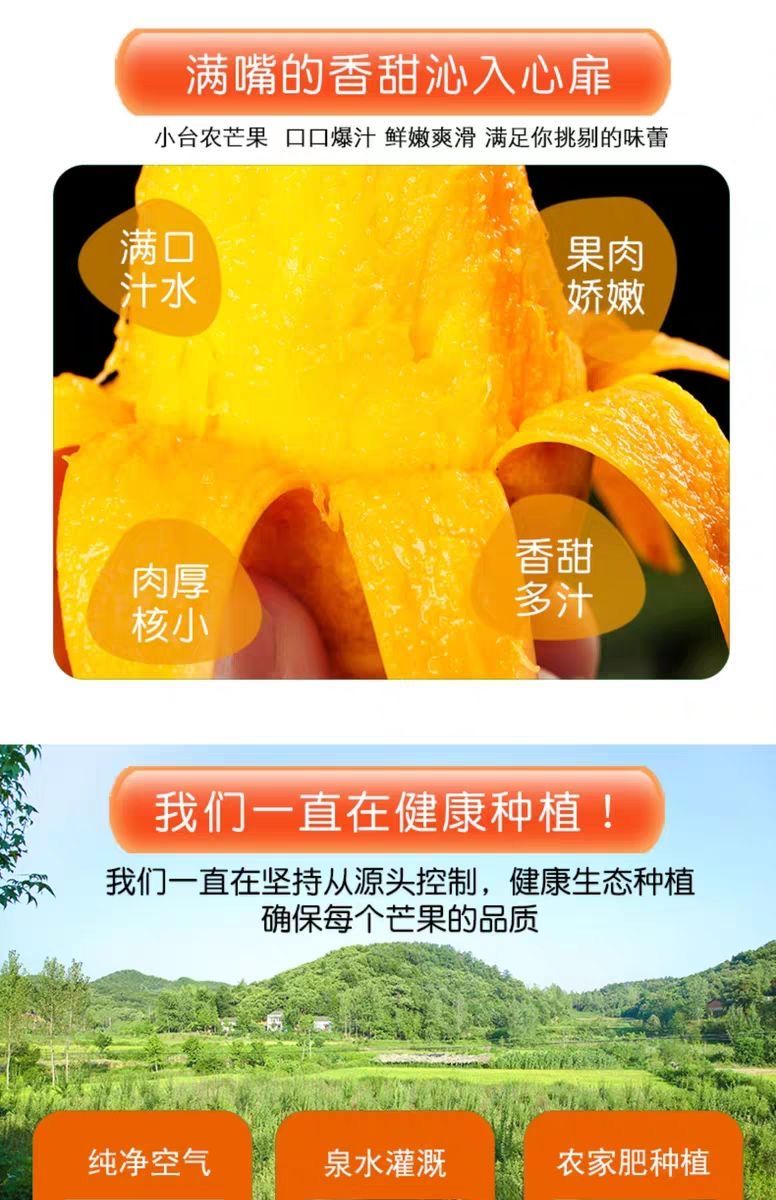 【精品】海南小台农芒果新鲜水果小台芒小芒果整箱批发