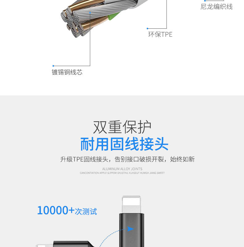 三合一数据线苹果安卓一拖三充电线op.po快充电器vi.vo华.为手机适用