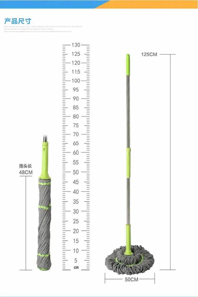 【免手洗】纯棉自拧水拖把旋转免手洗地拖必卡锁家用吸水拖把钢杆拖布墩布头