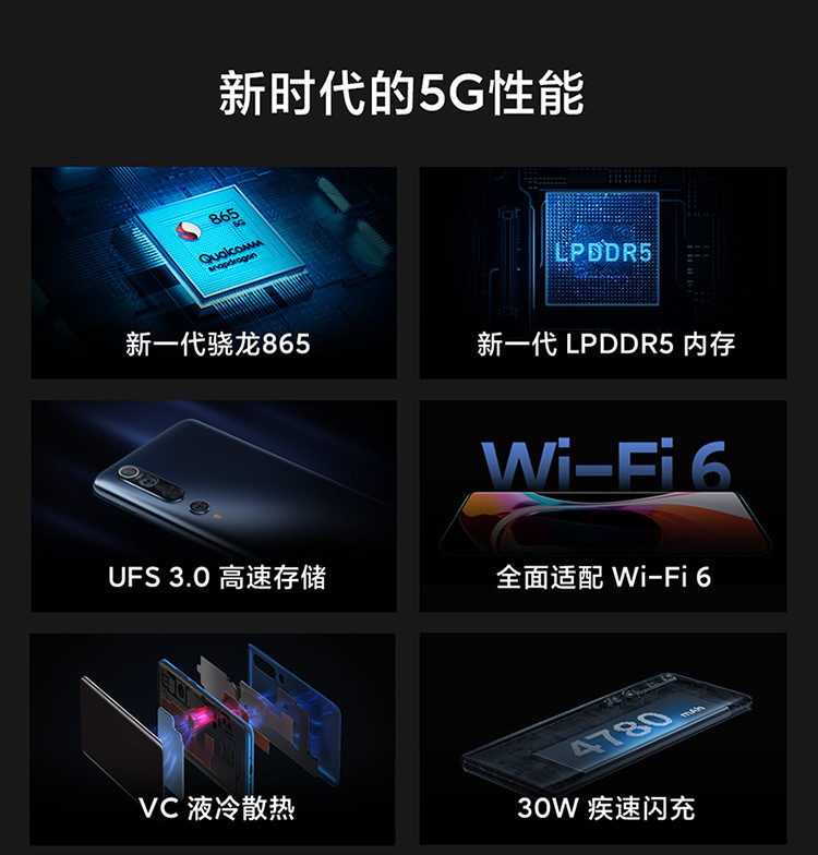 小米10 双模5G 骁龙865 1亿像素 8GB+256GB  拍照智能新品游戏手机