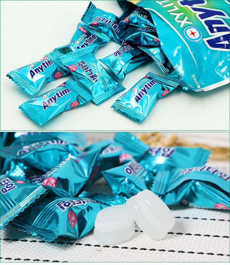 韩国进口乐天薄荷味润喉糖74g*3袋装独立包装糖果小零食婚庆喜糖