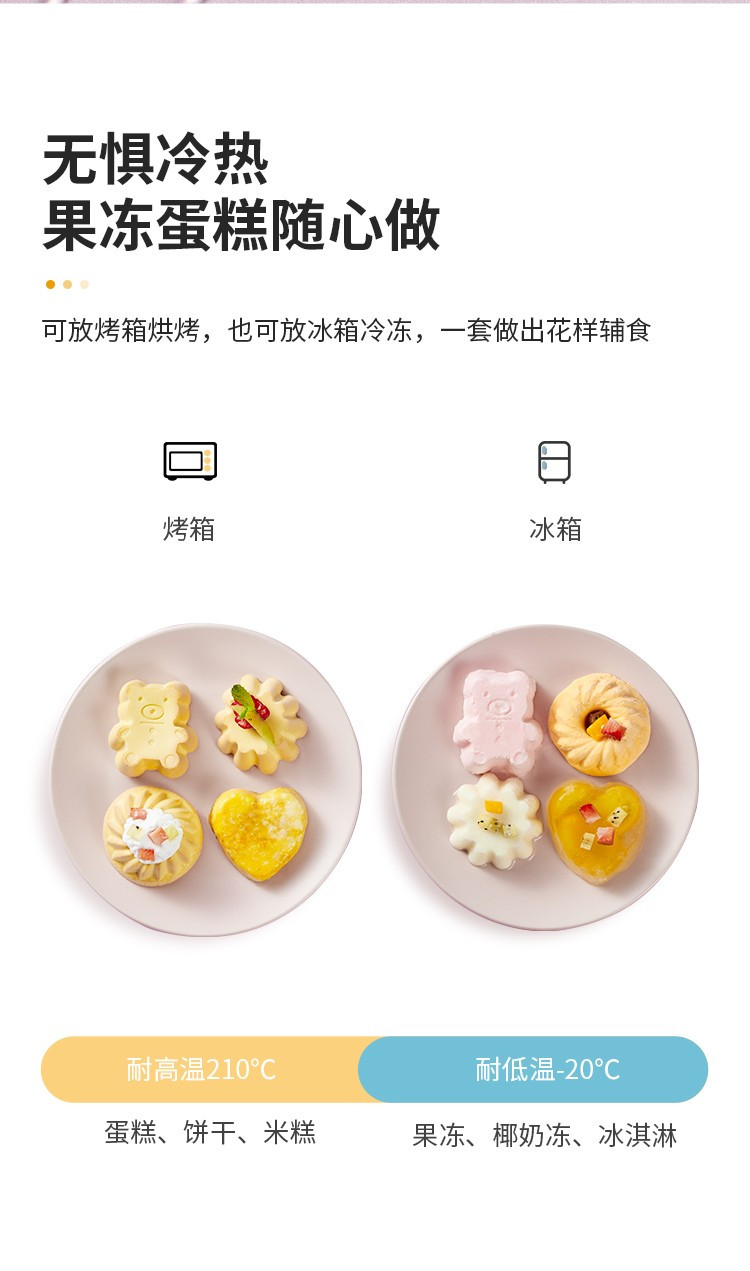 炊大皇/COOKER KING  炊大皇蛋糕模具套装婴儿宝宝辅食烘培烘焙工具饼干蛋糕果冻布丁米糕模具