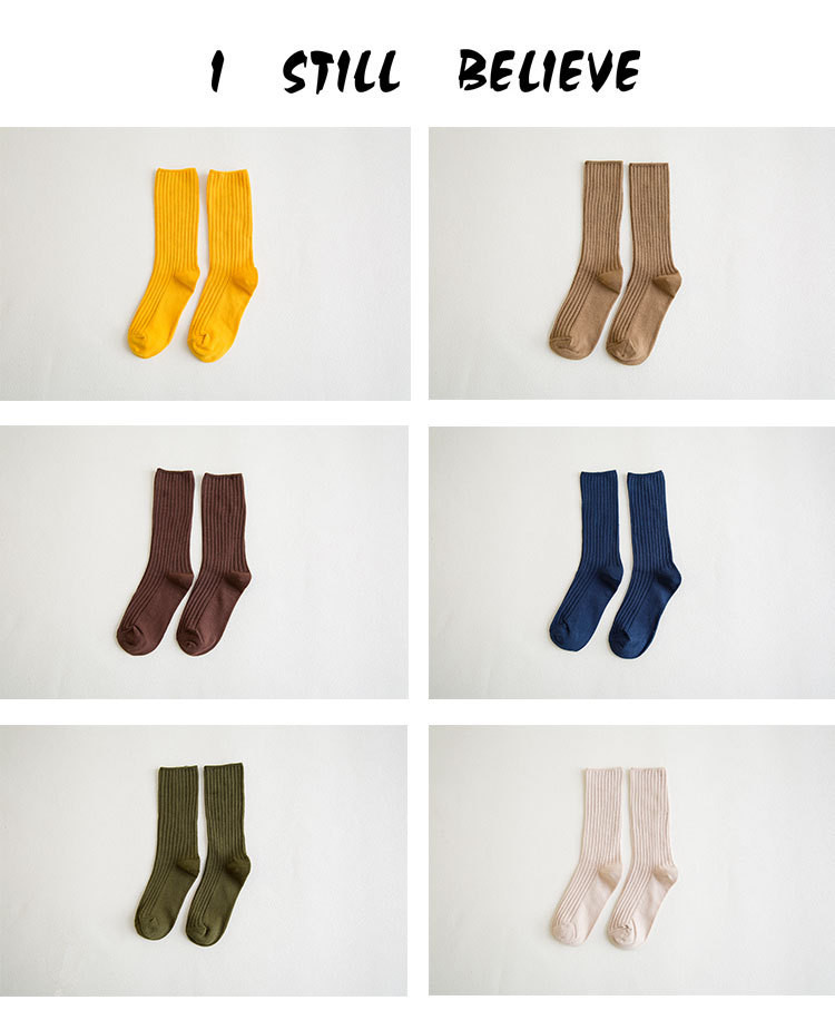  【领券立减10.1元 】2021新款双针堆堆袜抽条纯色女袜秋冬长筒棉袜个性ins潮袜