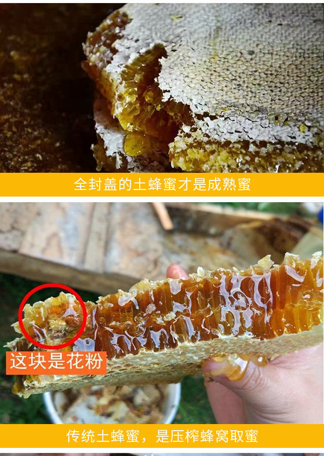 蜂蜜正品【假一罚十】土蜂蜜深山洋槐蜜野生天然百花蜂蜜多规格