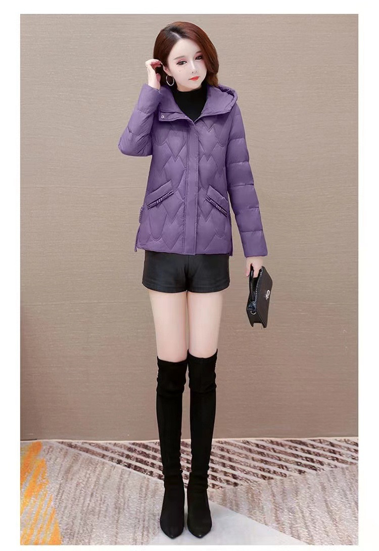  卓纪 2023新款羽绒棉服女款中年韩版时尚洋气显瘦短款棉衣连帽冬季