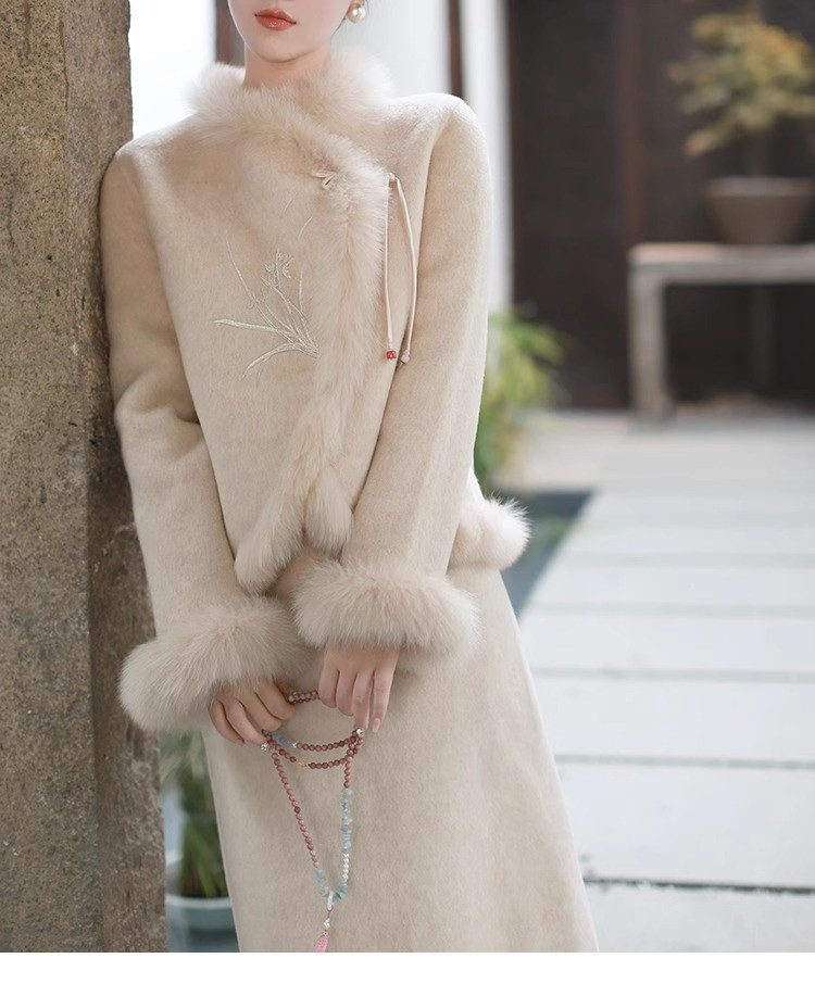  卓纪 新中式高级感羊毛呢子外套半身裙气质套装秋冬复古国风温柔女装