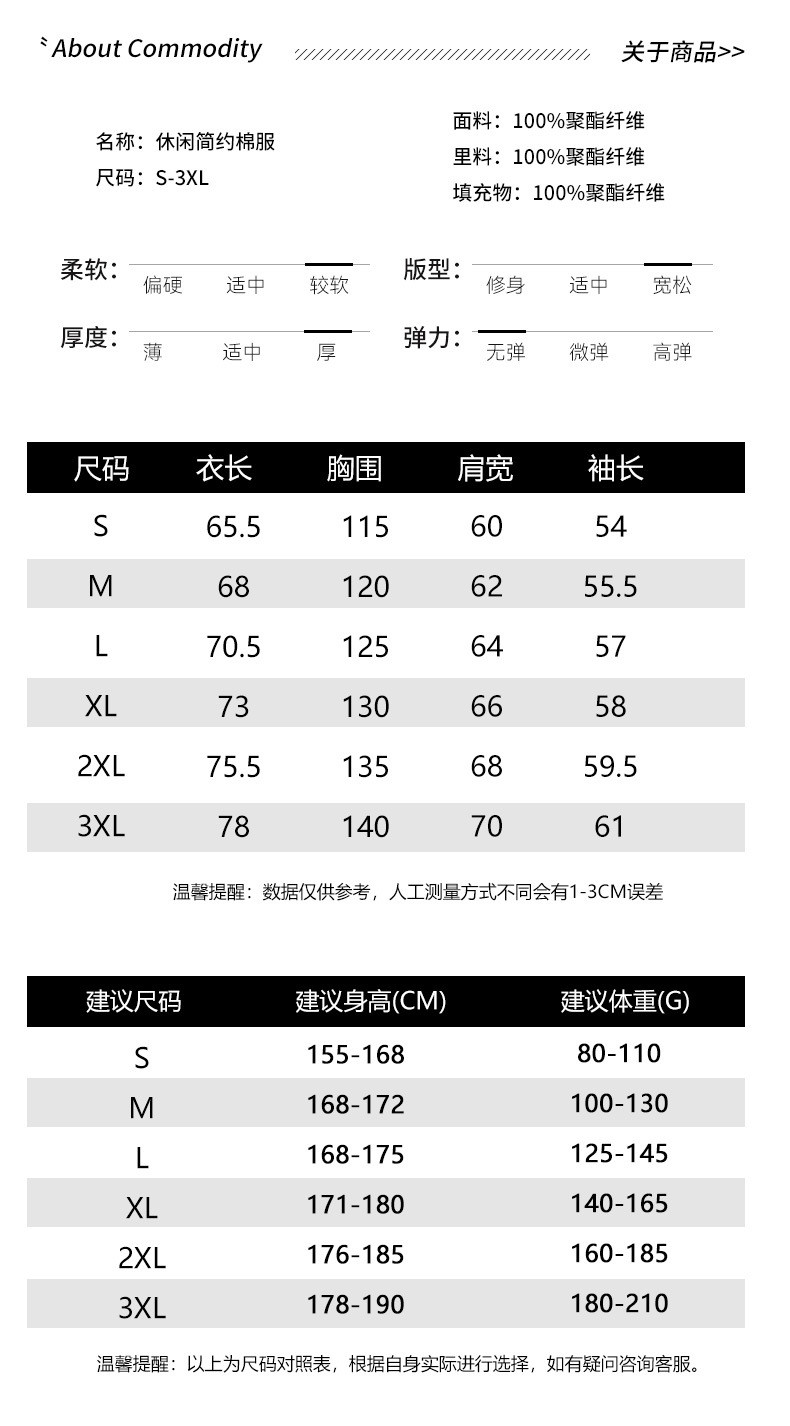 卓纪 冬季三防棉服新款加厚纯色立领棉衣男士宽松保暖防水防风棉袄潮流