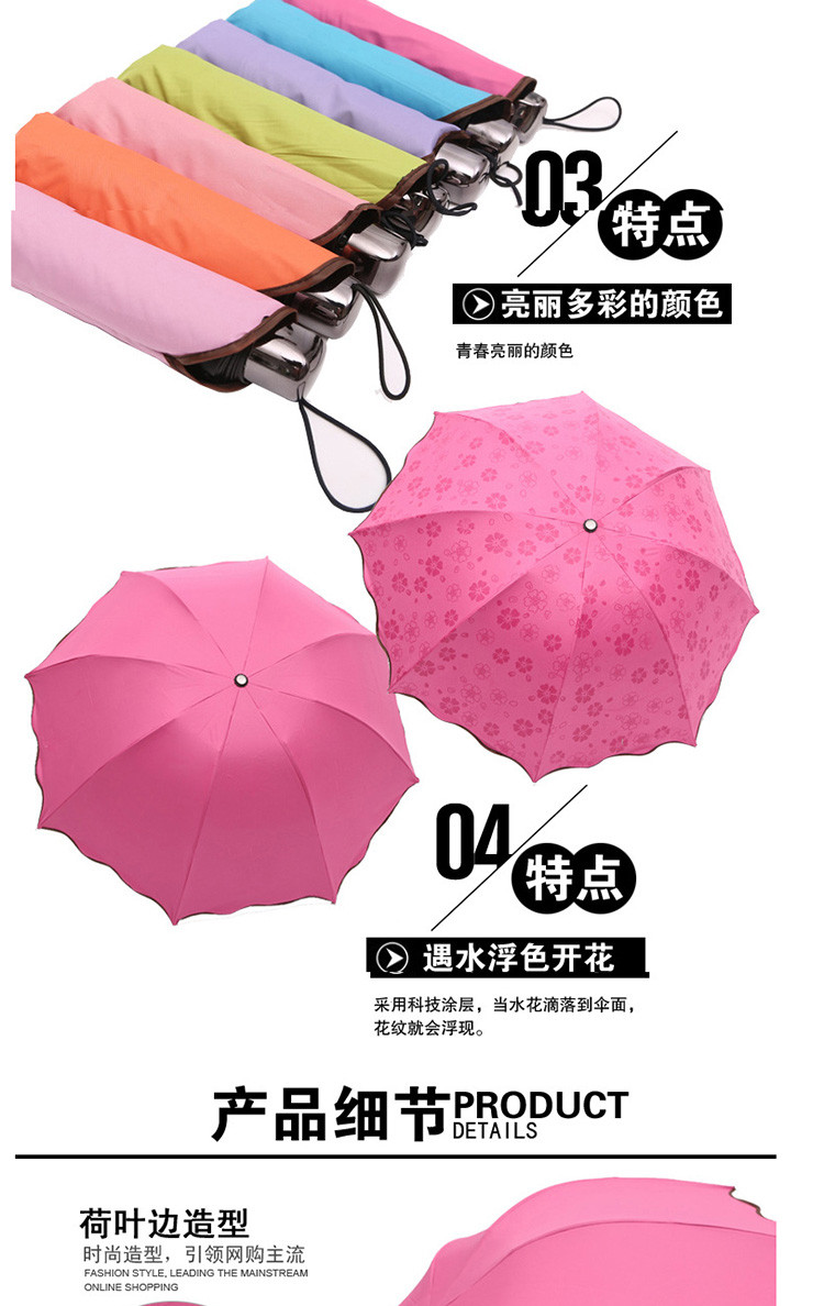 阿维娜 黑胶强防晒紫外线遮阳伞折叠晴雨两用雨伞5色可选