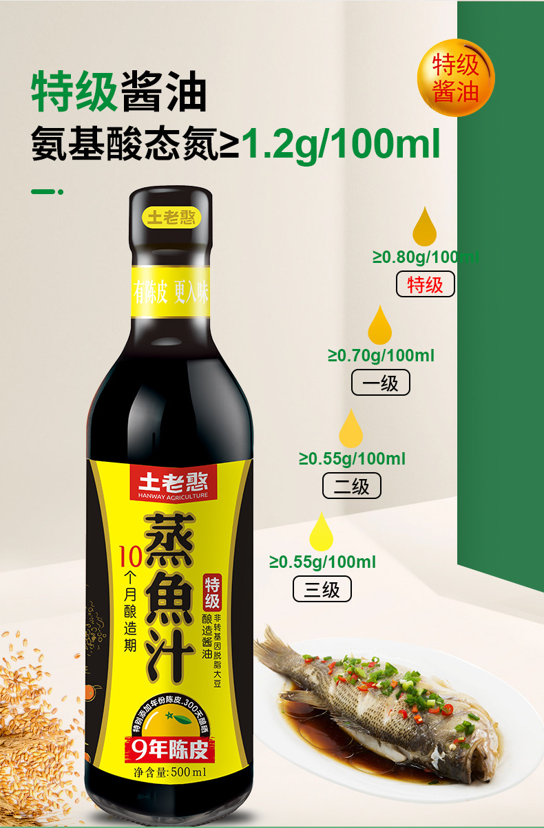 【邮政助农】土老憨厨房套餐 500ml（特级）生抽酱油+450ml料酒