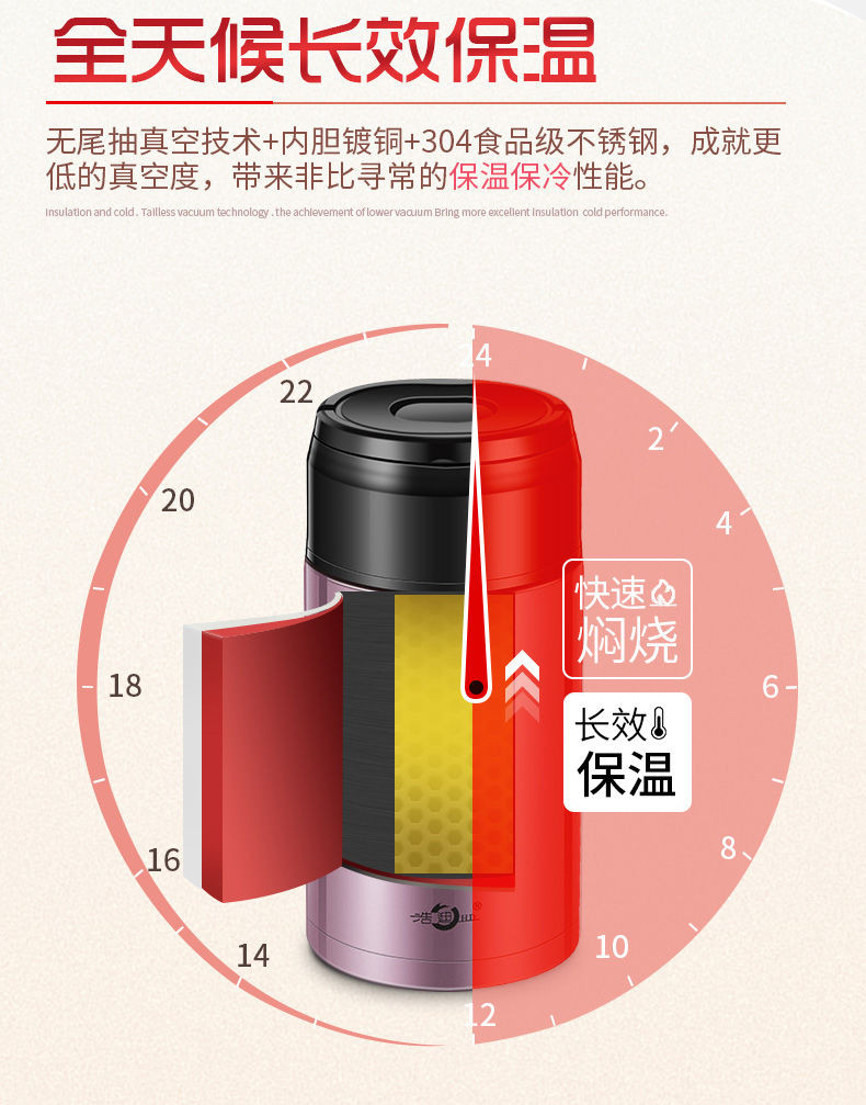 焖烧壶304不锈钢保温饭盒24小时保温桶上班族闷烧杯女便当盒