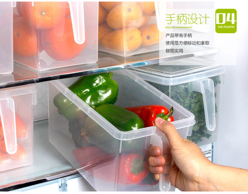 冰箱收纳盒蔬菜保鲜盒厨房透明抽屉式塑料储物盒鸡蛋杂粮密封储存