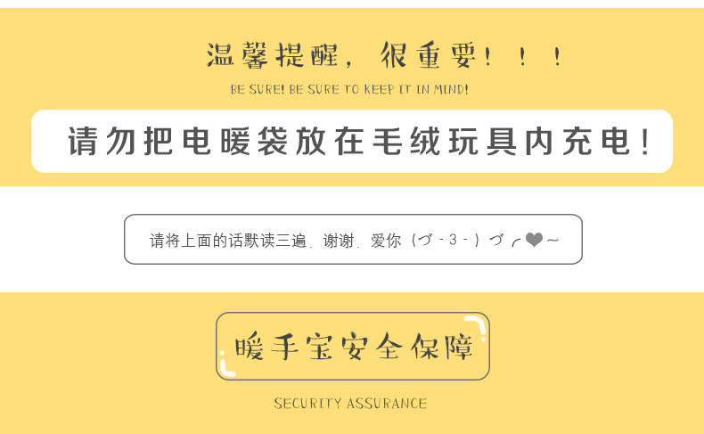 晗正 冬季充电暖手宝 可爱卡通暖宝宝 双插手电热管电暖宝