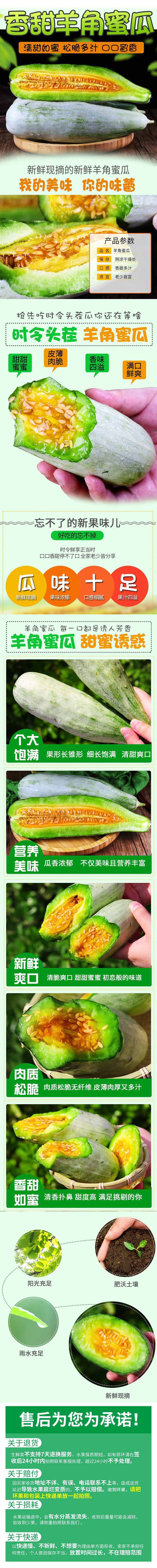 家佳惠 【领券立减】头茬现摘精品羊角蜜甜瓜3斤装 脆甜多汁