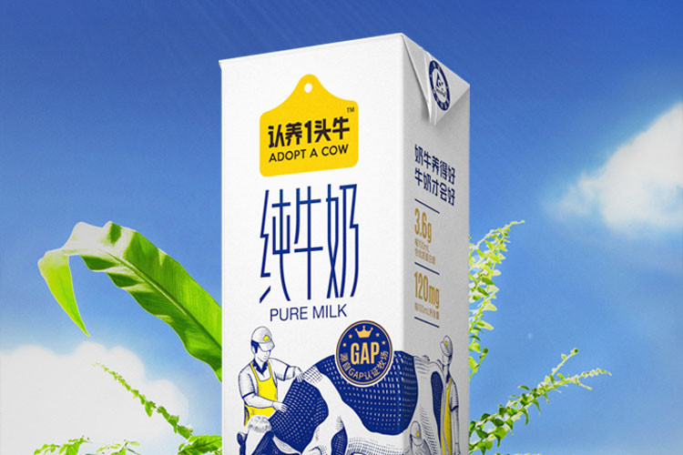 认养一头牛  3.6g蛋白纯牛奶250ml*12盒利乐砖包装