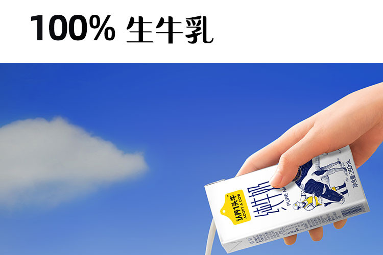 认养一头牛  3.6g蛋白纯牛奶250ml*12盒利乐砖包装