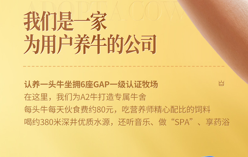 认养一头牛 A2酪蛋白纯牛奶250ml*10盒梦幻盖2提装