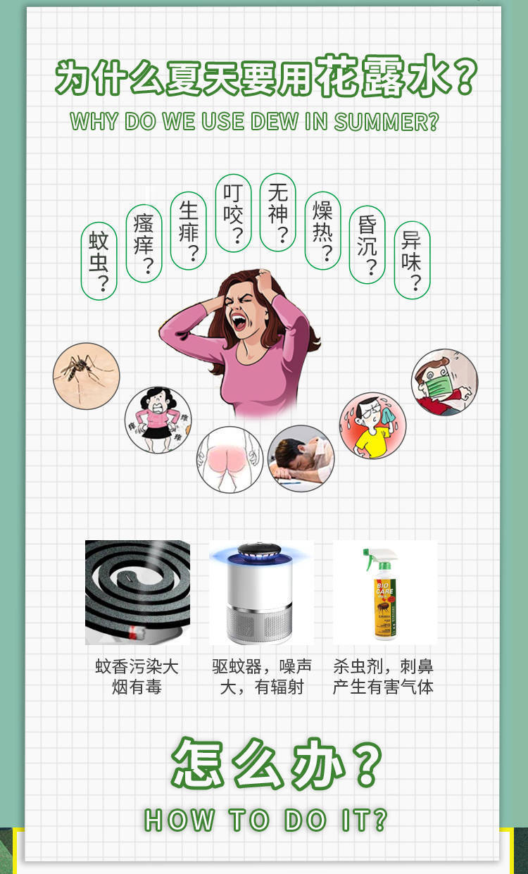 【5瓶装】花露水驱蚊止痒蚊不叮香水清香型清凉喷雾驱蚊液夏儿童【大牛美妆】