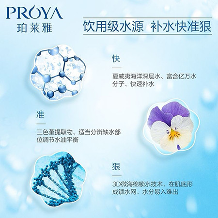 珀莱雅/PROYA 珀莱雅 水动力三件套（小套盒）洁面60g+水80ml+乳80ml护肤品