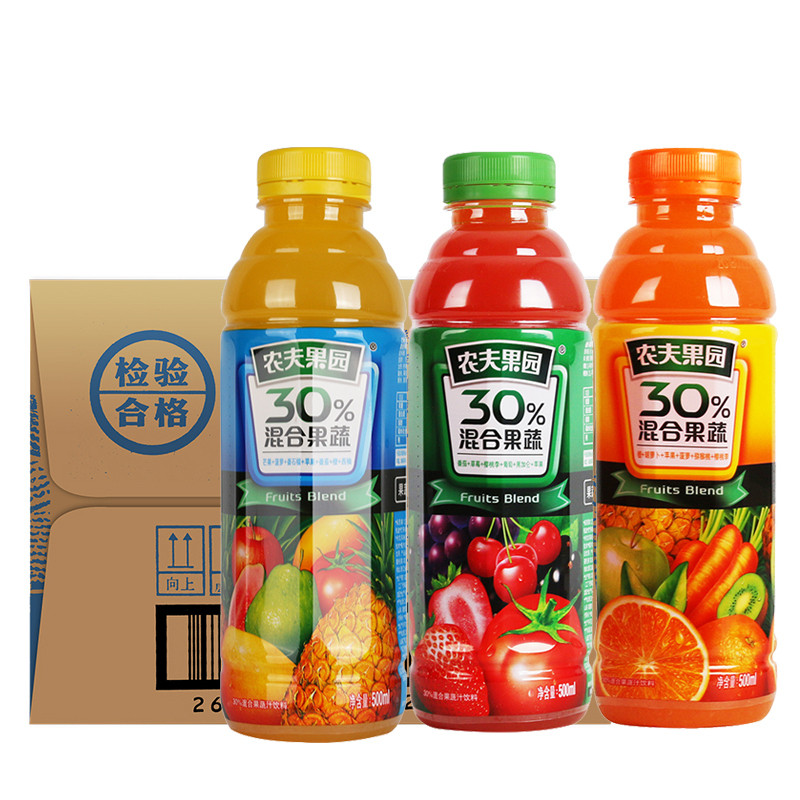 【仅限信阳销售】农夫山泉30%农夫果园混合果蔬汁-(番茄+草莓+山楂)500ml*15