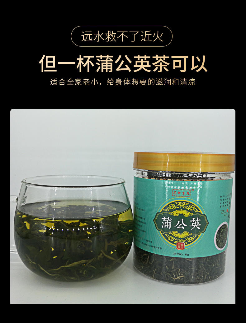 蒲公英茶蒲公英根茶叶浦公英正品特级野生整根40g/罐