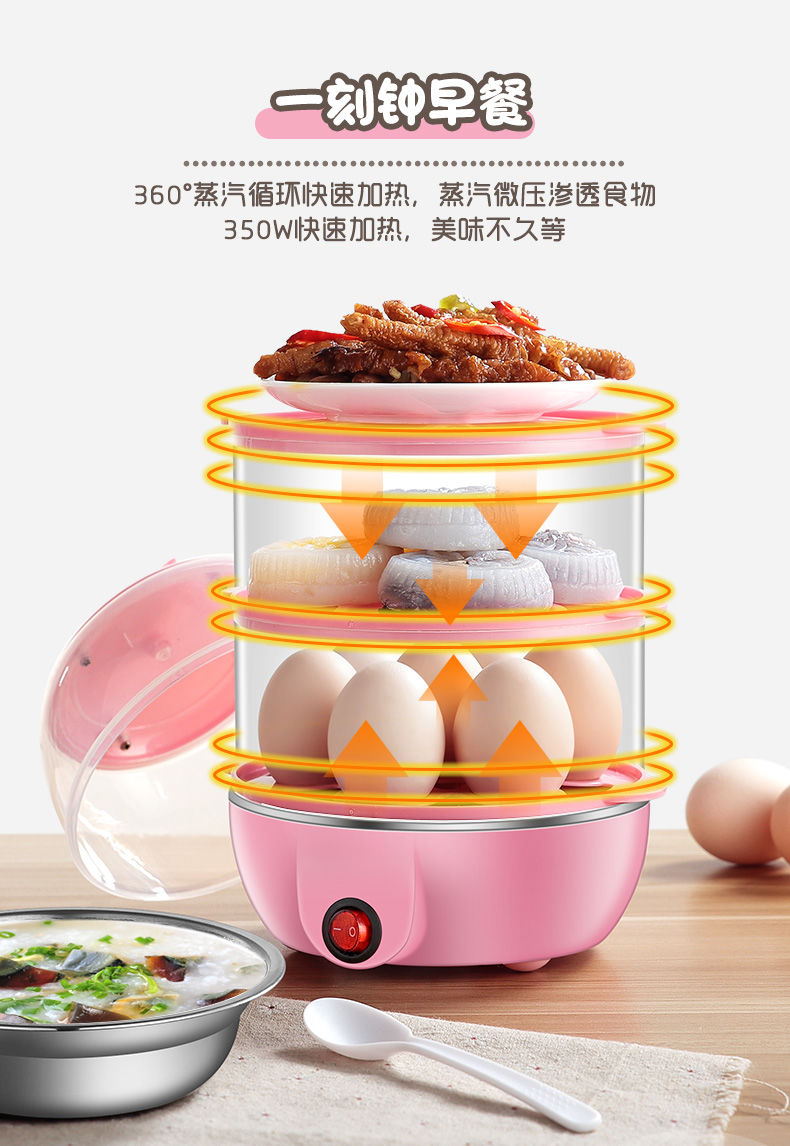 【宝宝早餐】家用蒸蛋器多功能煮蛋器自动断电蒸迷你蒸鸡蛋羹机GG