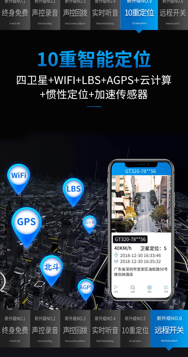 北斗gps定位器跟踪小型远程汽车载追踪定仪器听音录音器防丢找人G