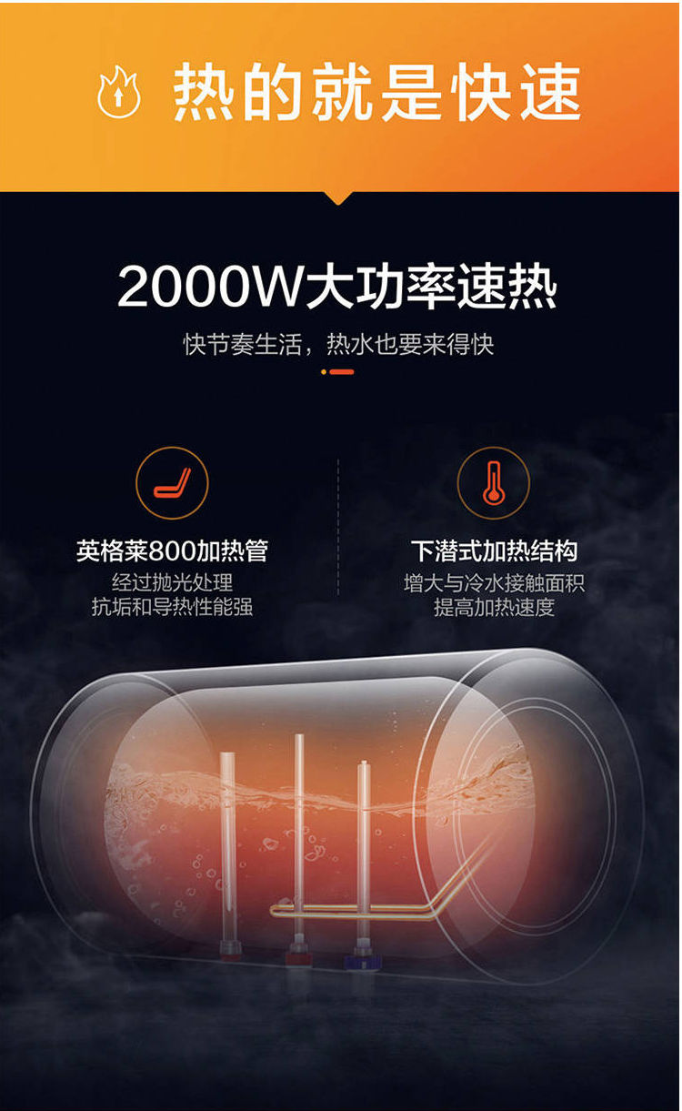 【新款储水式】电热水器速热40/50/60升洗澡家用热水器GHD