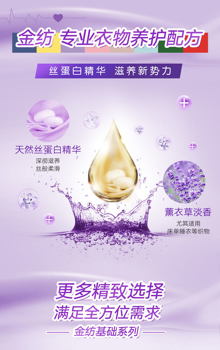 领券减2】金纺柔顺剂衣物护理持久留香水味薰衣草防静电家用2.5L