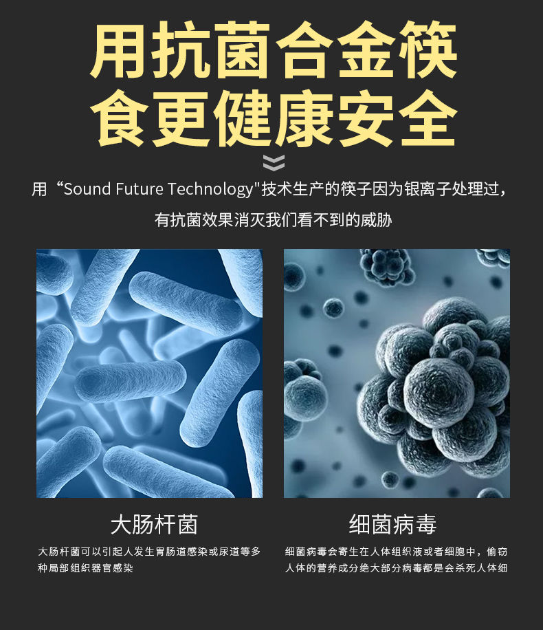 润枝高档合金筷子10双装家用筷子酒店高档筷子耐高温不变形餐具