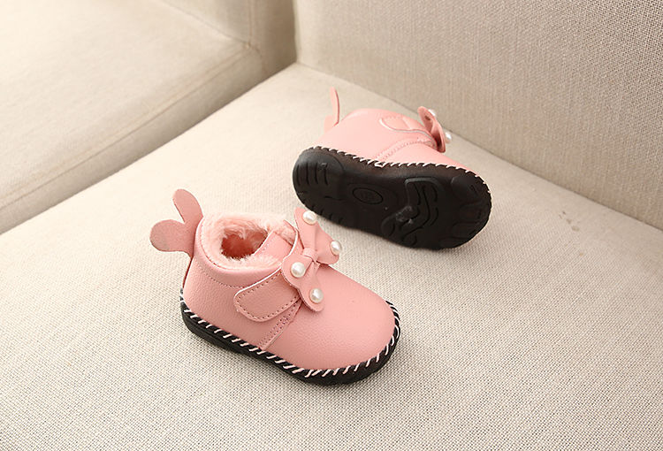 女宝宝棉鞋学步鞋子0-2岁1秋冬季童鞋软底婴儿3加绒加厚保暖防滑4