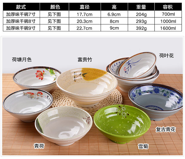 味千拉面碗商用塑料碗汤碗大碗日式餐具面馆密胺麻辣烫面碗家用