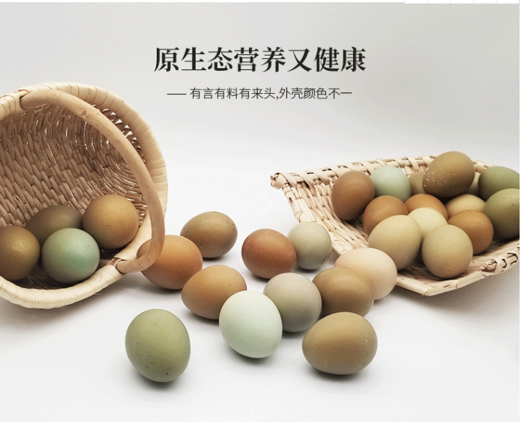 土鸡蛋60枚新鲜农家杂粮散养七彩鸡蛋30枚50枚60枚礼盒宝宝辅食蛋
