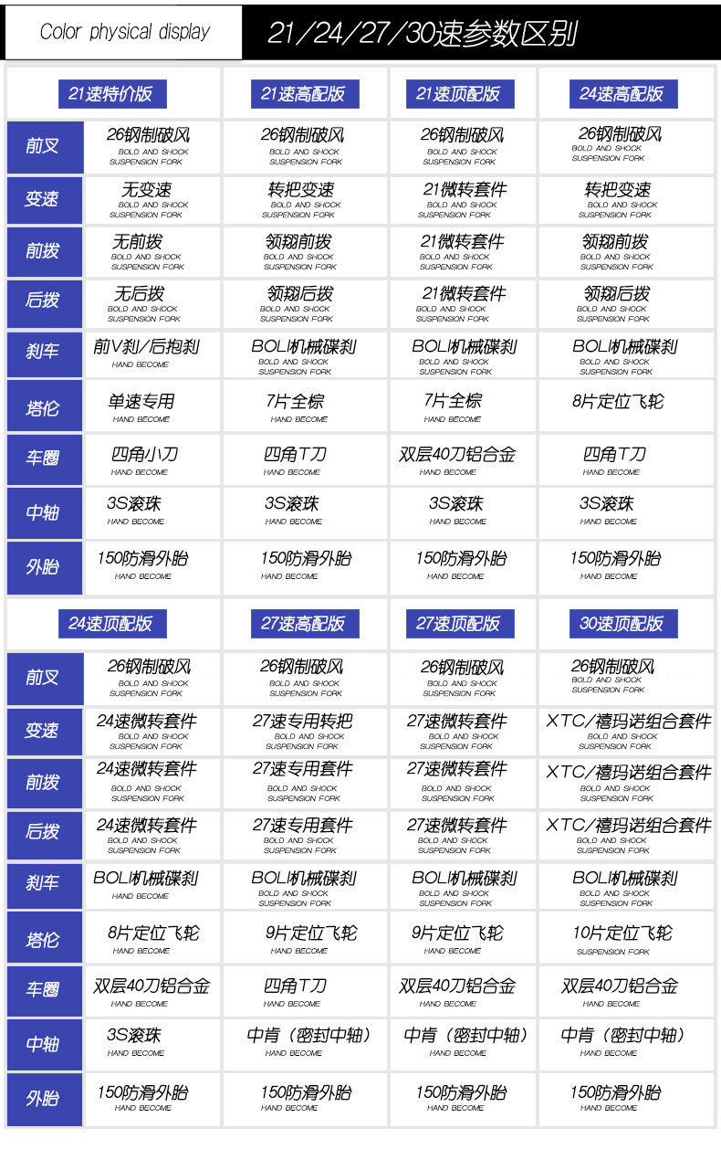 【青少年学生轻便脚踏单车】成人用山地车自行车男女变速越野公路赛车