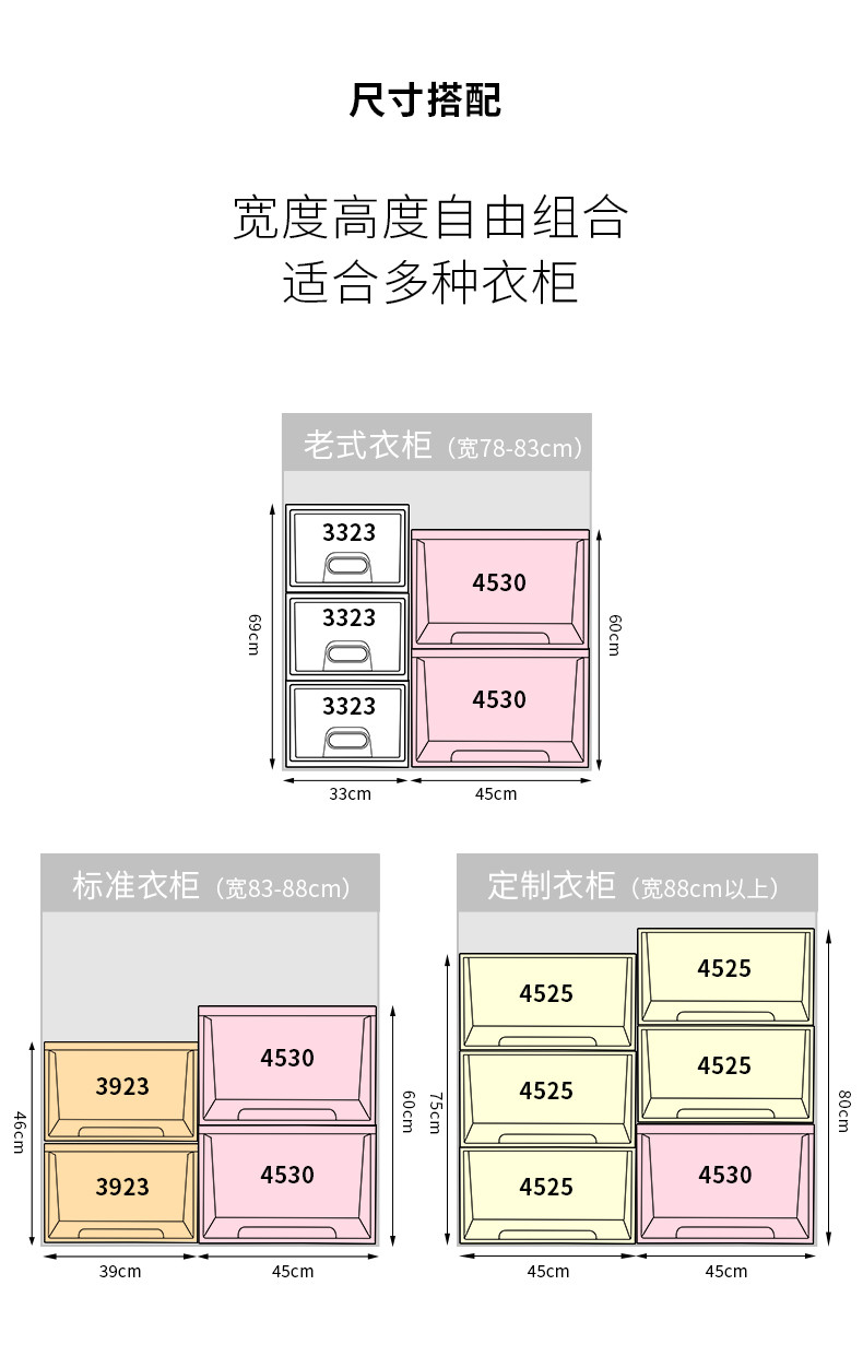 Jeko&amp;Jeko衣柜收纳抽屉式收纳盒3117