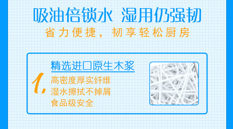 维达(Vinda) 厨房专用纸 4提8卷去油污吸油吸水纸厨房清洁专用卷纸 整箱销售