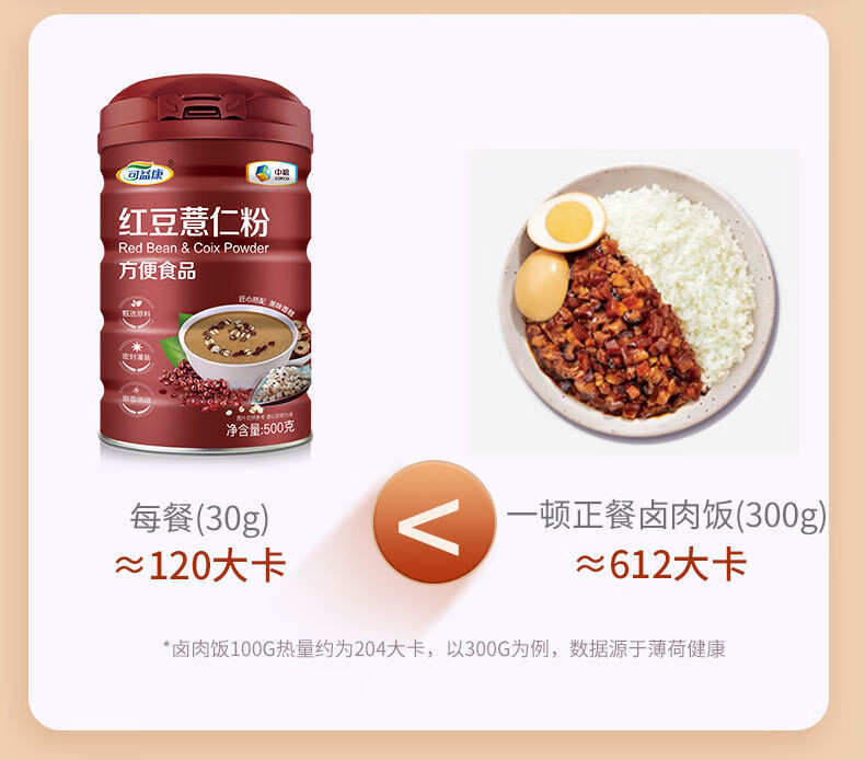 可益康 中粮 红豆薏仁粉定制款 500g/罐 代餐 冲饮谷物