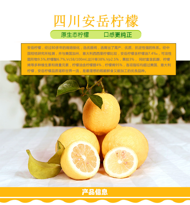 农家自产 四川安岳柠檬新鲜水果