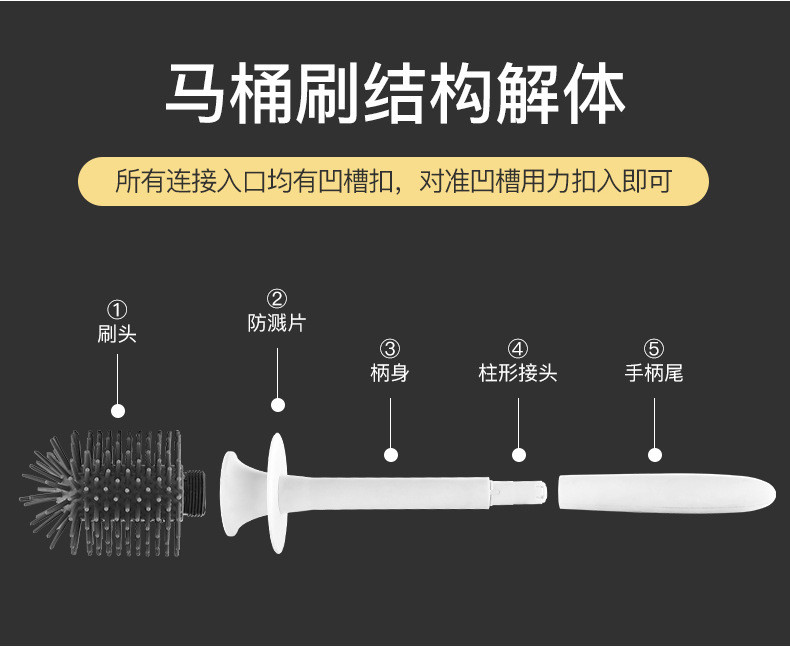 壁挂马桶刷多功能长柄无死角软毛清洁卫生间马桶刷子套装家用浴室卫生间洗厕所刷子带底座升级壁挂款马桶刷