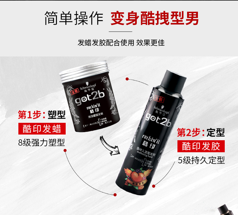 施华蔻(Schwarzkopf)got2b酷印强持久定型发胶250ml