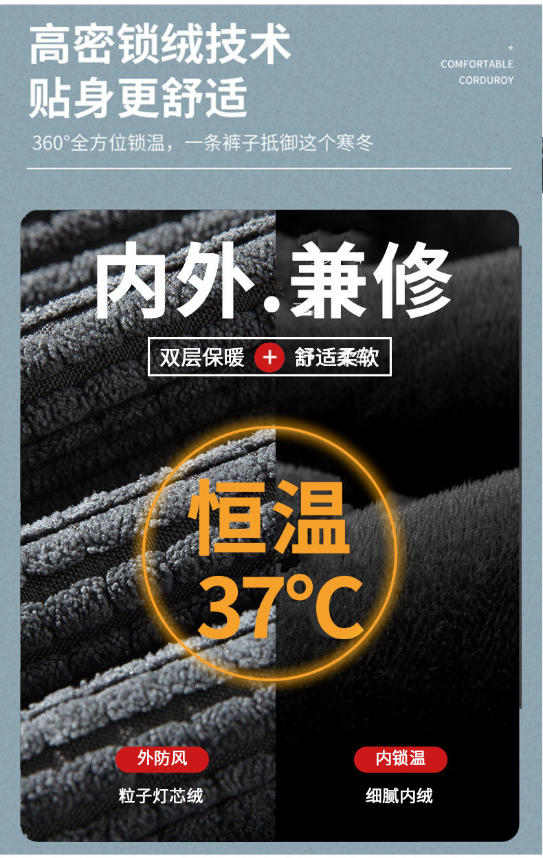  【领券优惠50元】2022新款华夫格哈伦裤男士休闲裤灯芯绒宽松工装裤