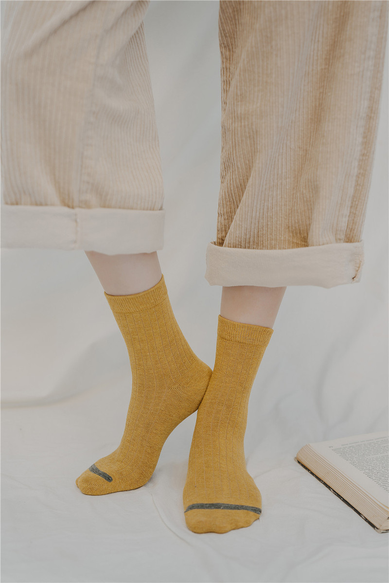 【领劵立减5元】男女袜子10双彩色基础款脚尖分色男士女士中筒袜子