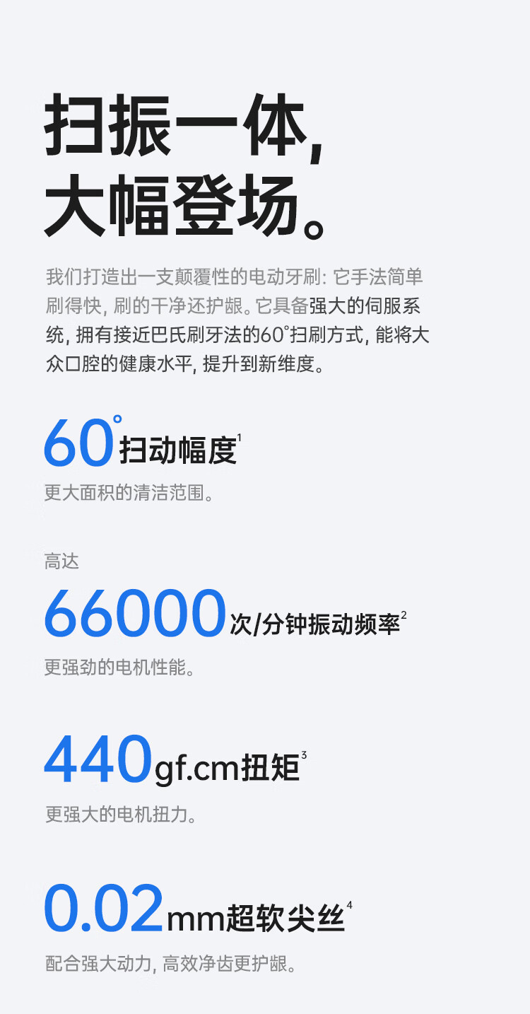 徕芬 新一代扫振电动牙刷成人情侣礼物 深度清洁便携