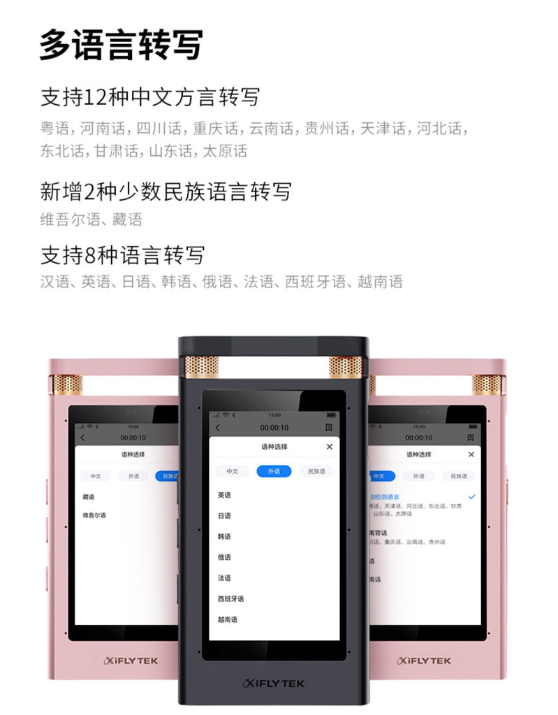 科大讯飞/iFLYTEK AI智能录音笔SR701 终身免费转写 中英转译专业远程降噪录音