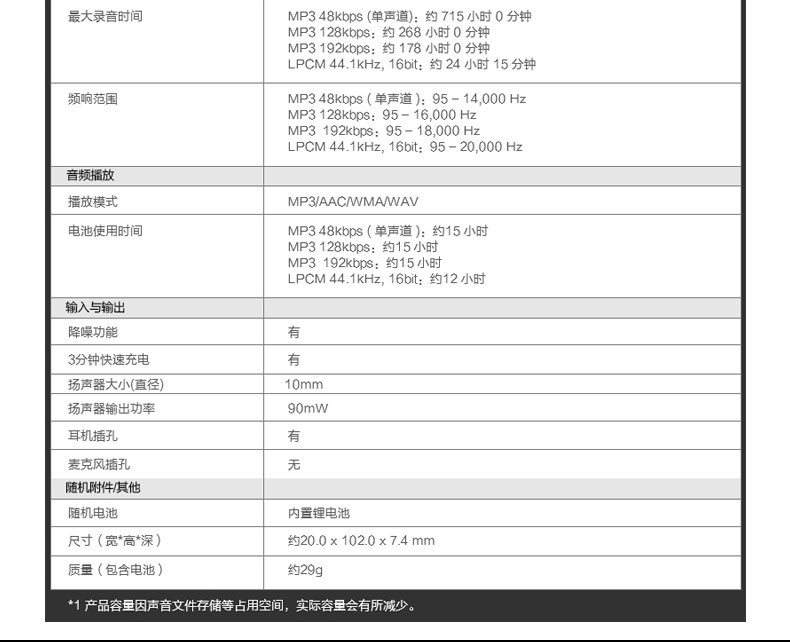 索尼/SONY 录音棒ICD-TX650  黑色 商务会议采访取证 专业录音智能降噪16GB大容量