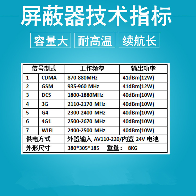 密安盾屏蔽器  密安盾MAD-TL-TX6屏蔽器wifi防作弊仪器会议室热点信号大功率仪器防屏蔽仪器