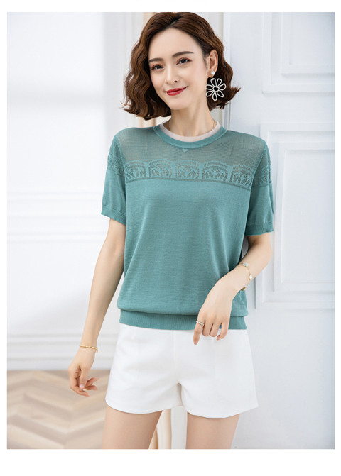 楚念CHUNIAN 2021年夏季新款针织女式短袖T恤