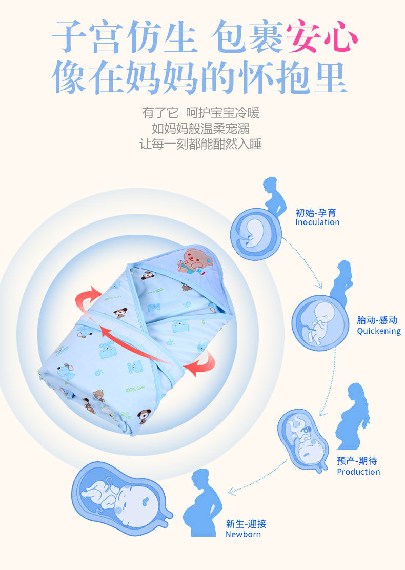 婴儿抱被包被新生儿秋冬纯棉春夏季薄款初生宝宝用品包巾外出包被