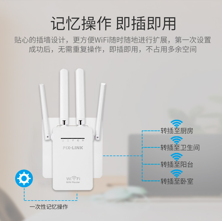 无线WIFI信号放大器WiFi增强器接收器网络扩展器放大器中继器家用