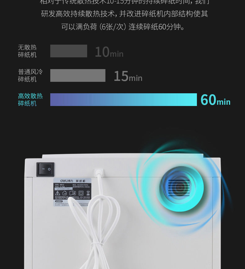 得力9912碎纸办公电动大功率颗粒商用文件粉碎机家用低噪音碎纸机